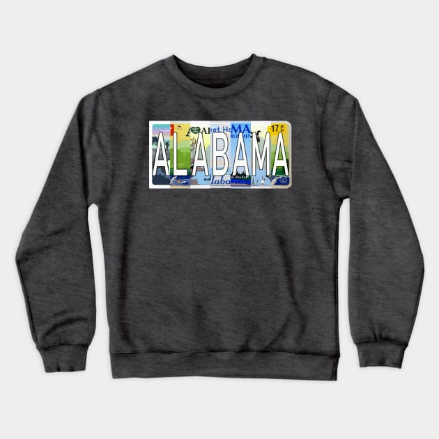 Alabama License Plates Crewneck Sweatshirt by stermitkermit